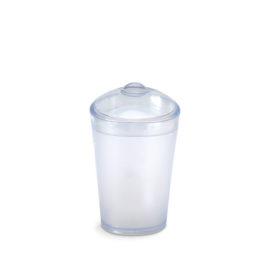 VASO PORTA CEPILLOS PARA BAÑO CON TAPA