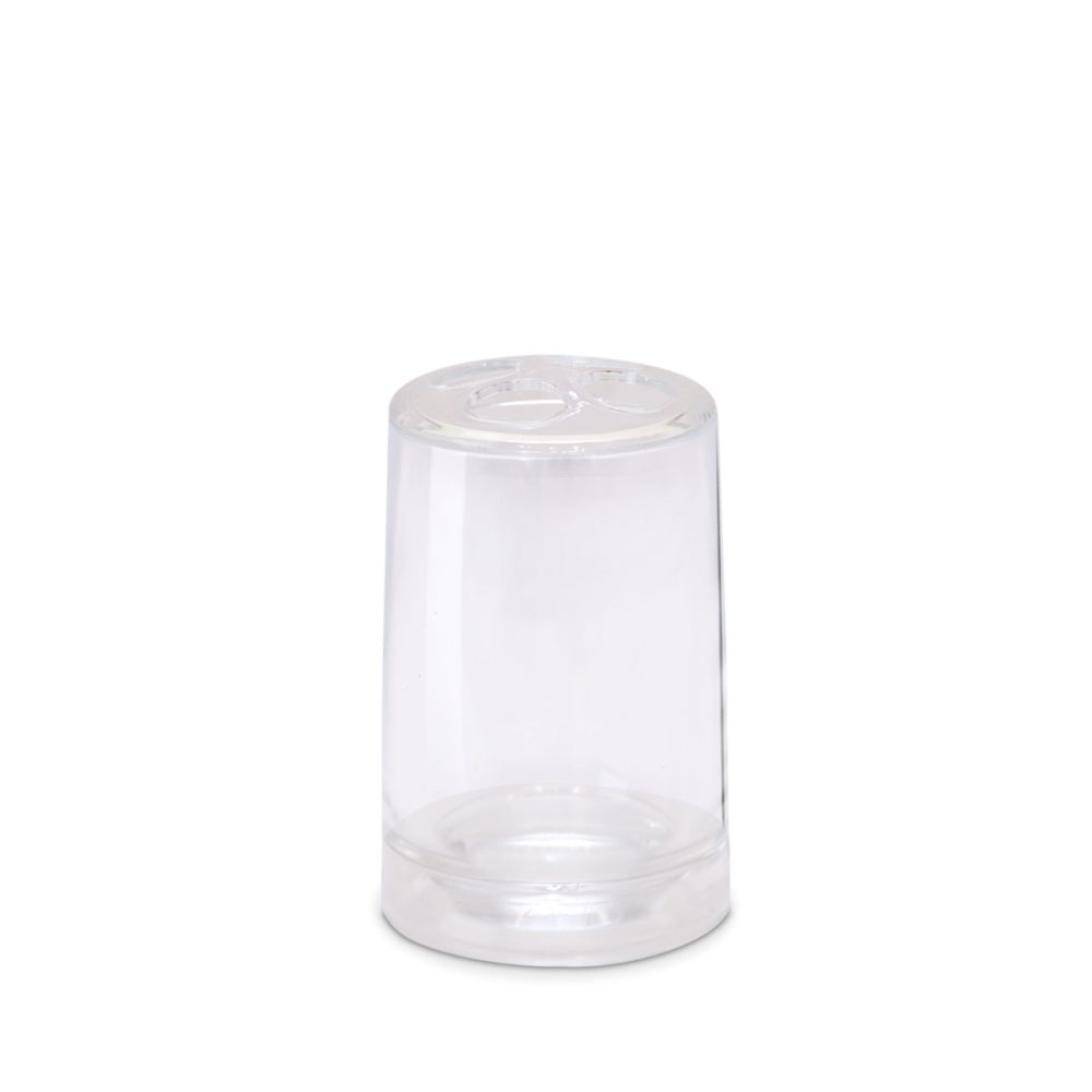 VASO PARA BAÑO CON TAPA PORTA CEPILLOS