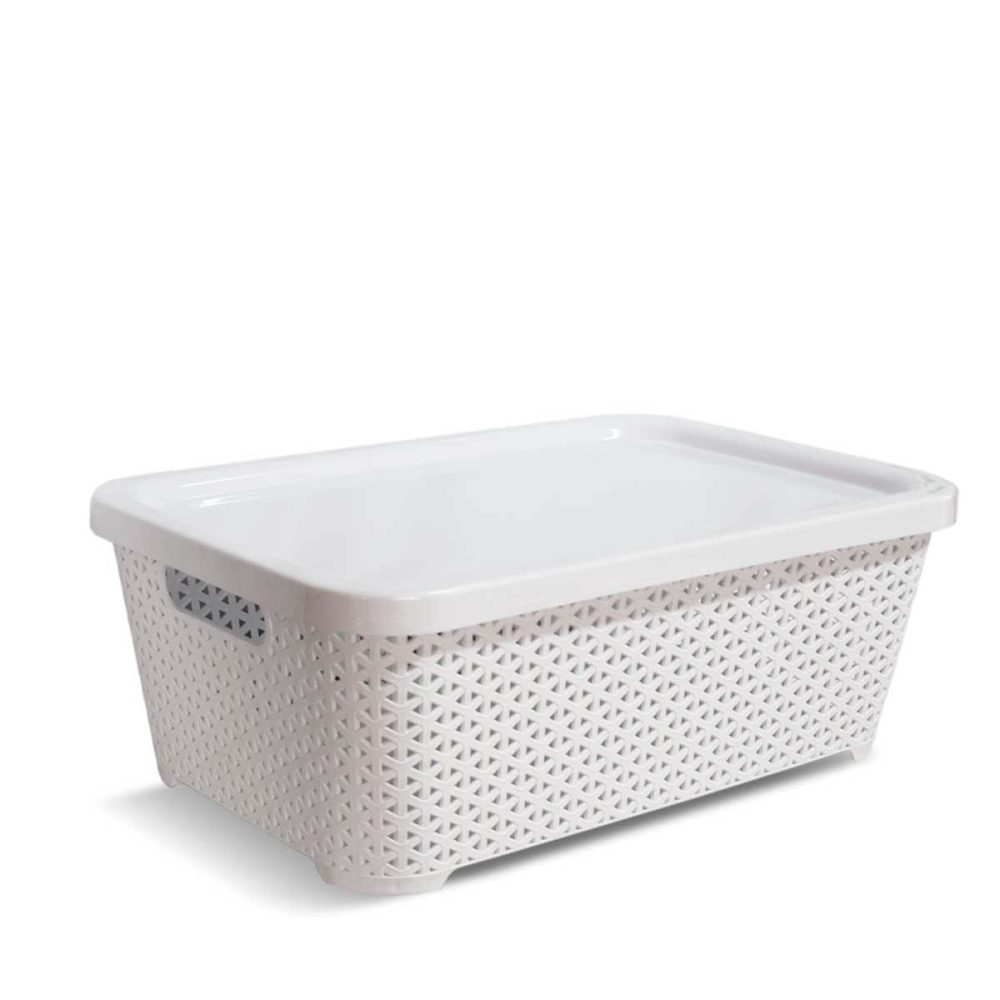 CESTO RATAN RECTANGULAR GRANDE BAJO CON TAPA