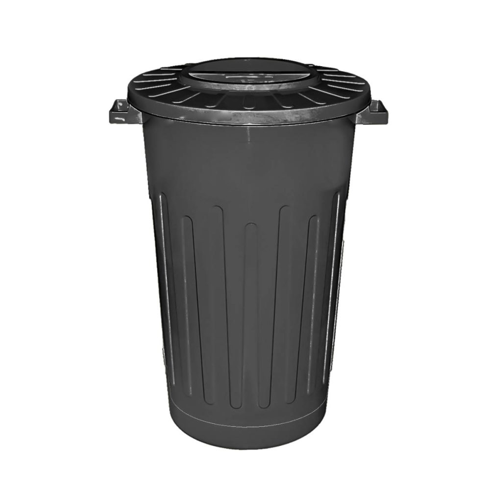 2245-negro RECIPIENTE REDONDO TAPA PLANA X 120 LTS
