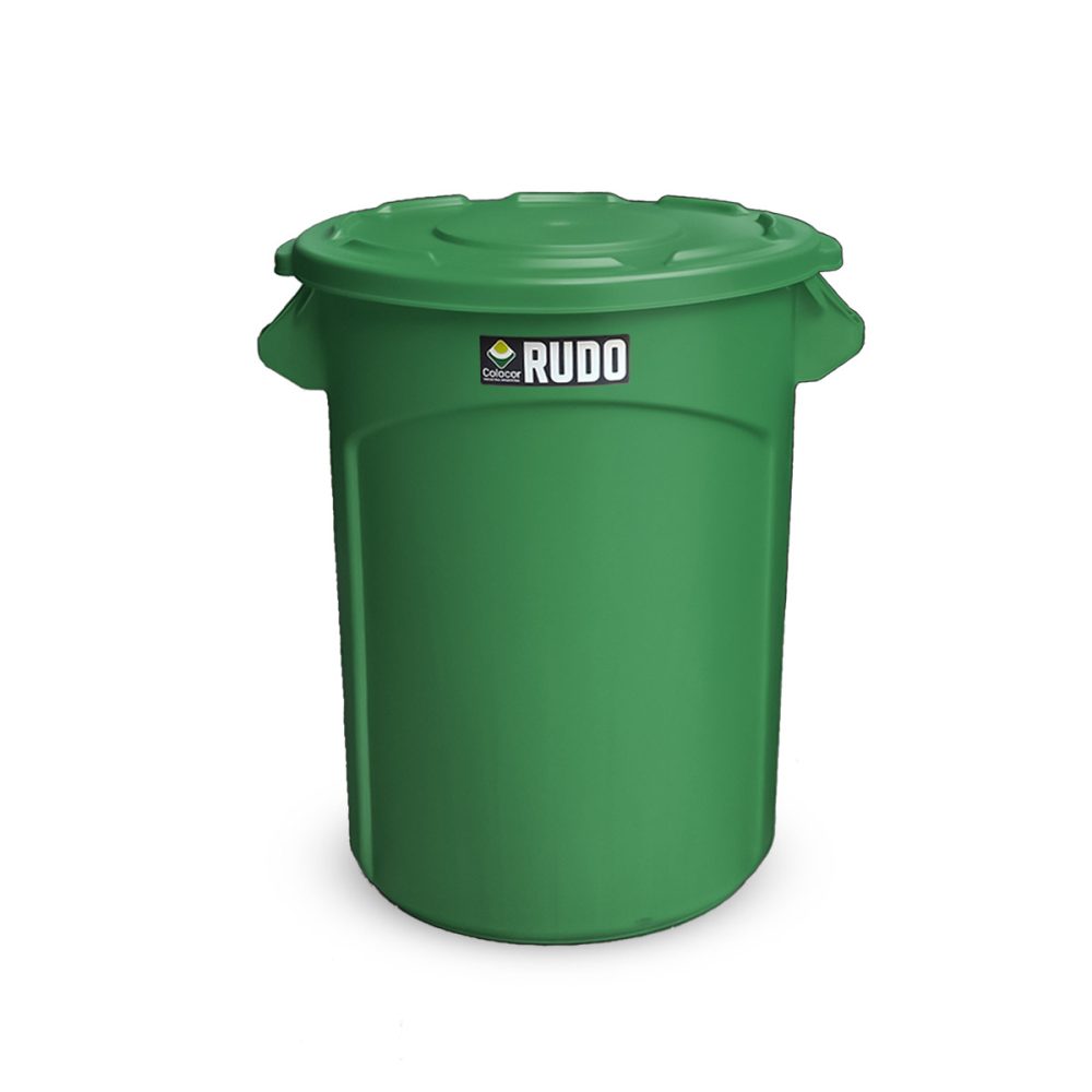 8345_verde RECIPIENTE REDONDO RUDO 80 LTS CON TAPA