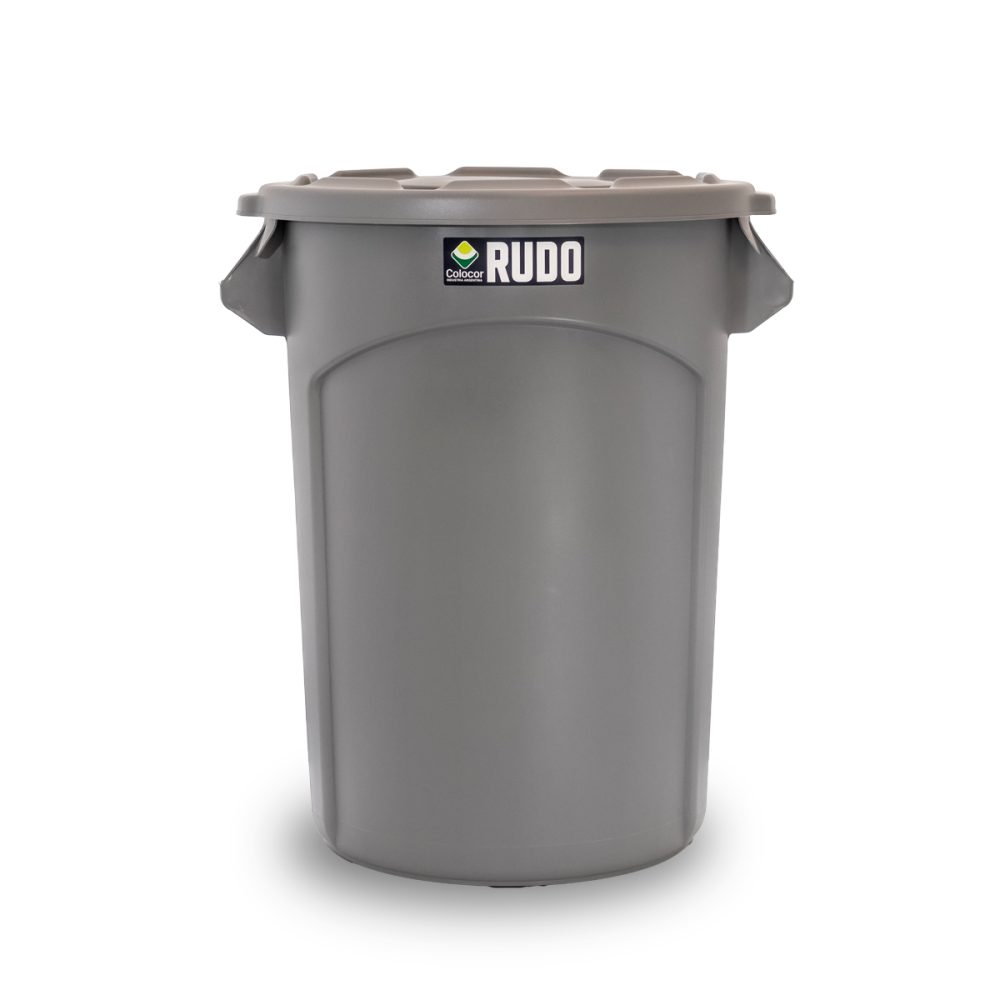 8347_gris RECIPIENTE REDONDO RUDO 130 LTS CON TAPA