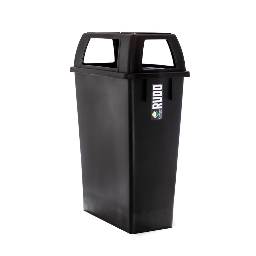 8358_negro_perfil_tapacalada-01 RECIPIENTE SLIM CON MANIJAS 75 LTS RUDO CON TAPA 4 BOCAS