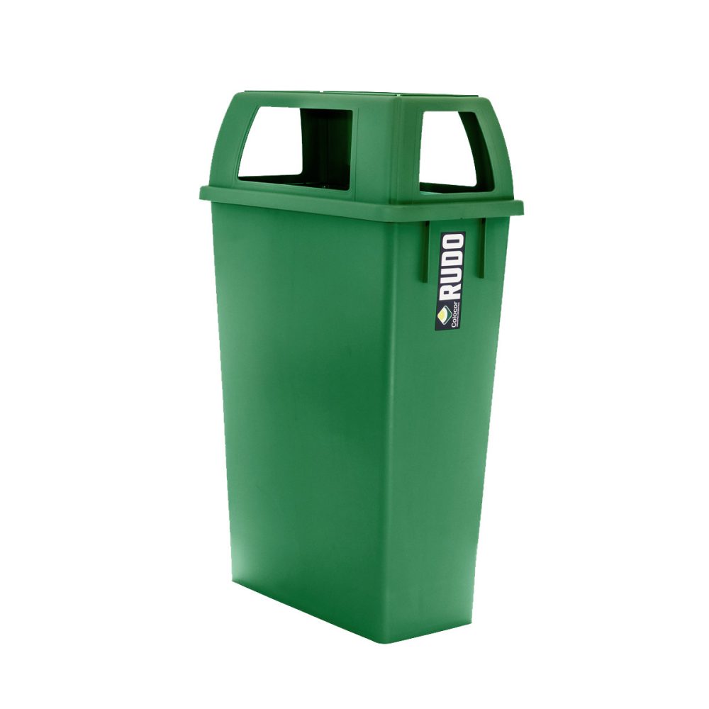 8358_verde_perfil_tapacalada_ RECIPIENTE SLIM CON MANIJAS 75 LTS RUDO CON TAPA 4 BOCAS