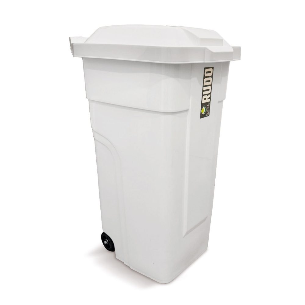 8370-blanco RECIPIENTE RUDO 90 LTS CON RUEDAS