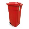 8370-rojo RECIPIENTE RUDO 90 LTS CON RUEDAS