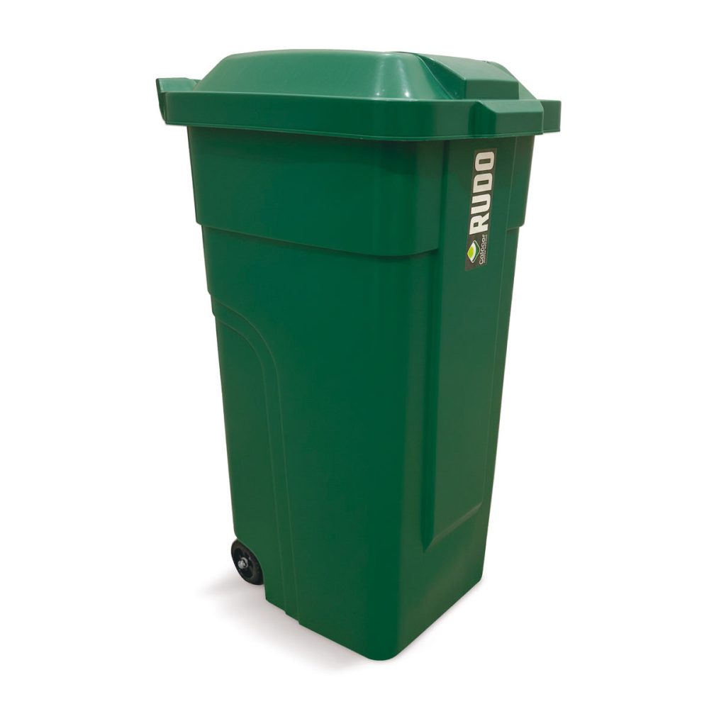 8370-verde RECIPIENTE RUDO 90 LTS CON RUEDAS