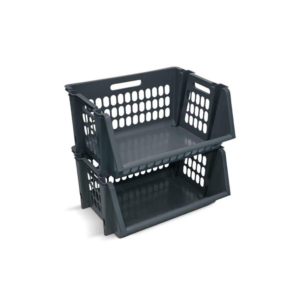 9366-d CONTENEDOR APILABLE CALADO NAPOLES X 2