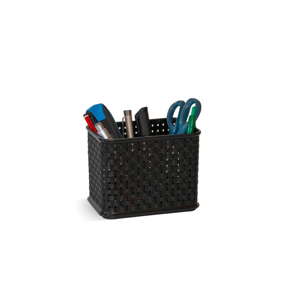 973-znegro CESTO RATAN RECTANGULAR MINI ALTO
